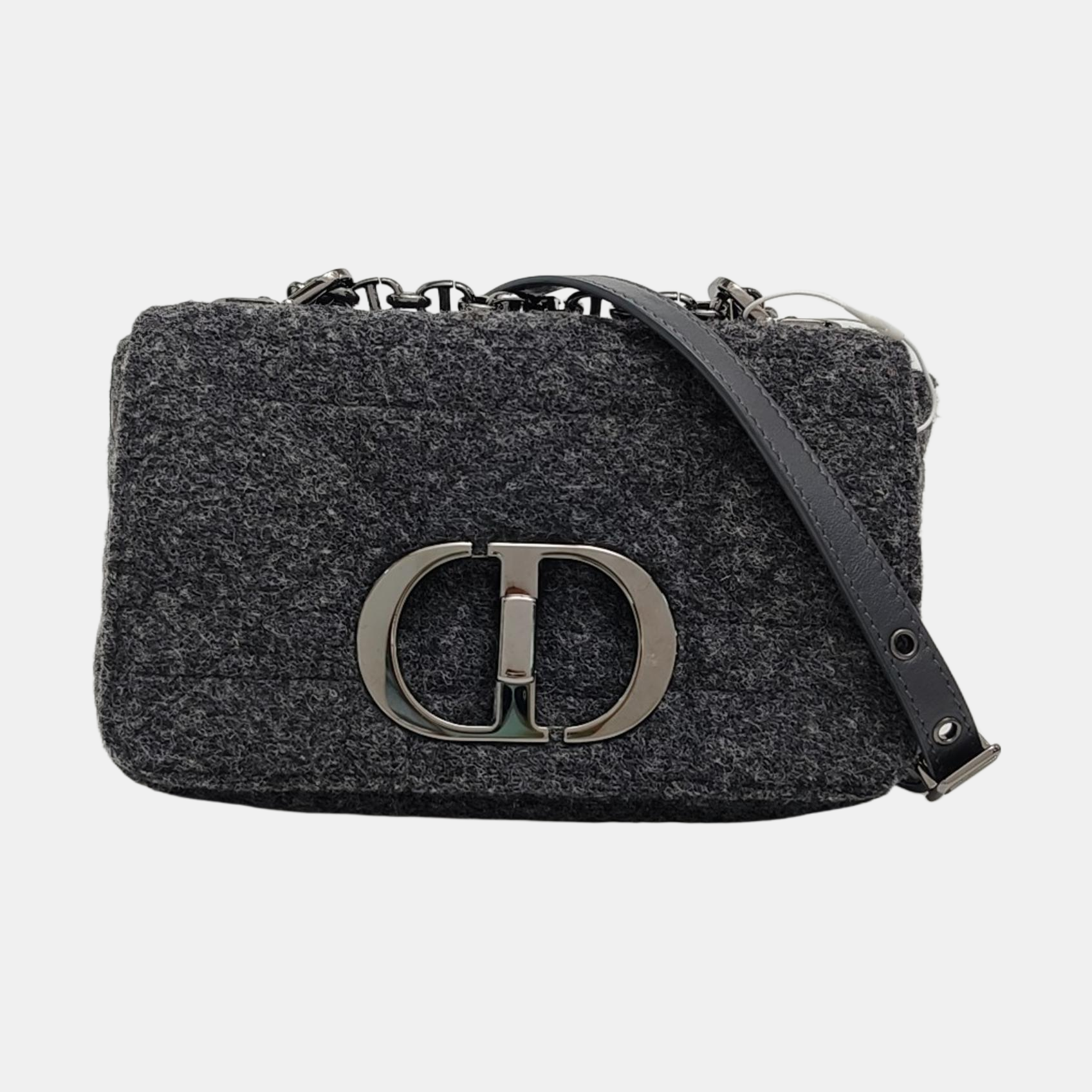 Authenticated pre-owned  Dior Caro Small Wool Grey - Shoulder Bag at Looply