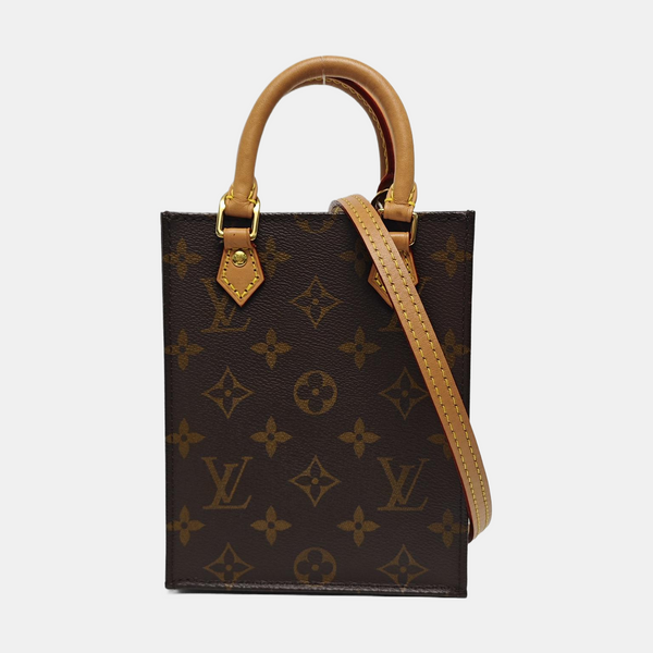 SAC PLAT Mini Monogram Coated Canvas Brown