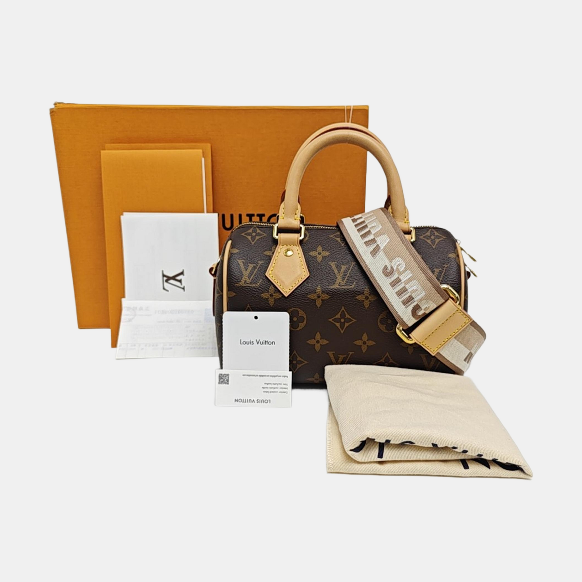 SPEEDY 20 Monogram Coated Canvas Brown