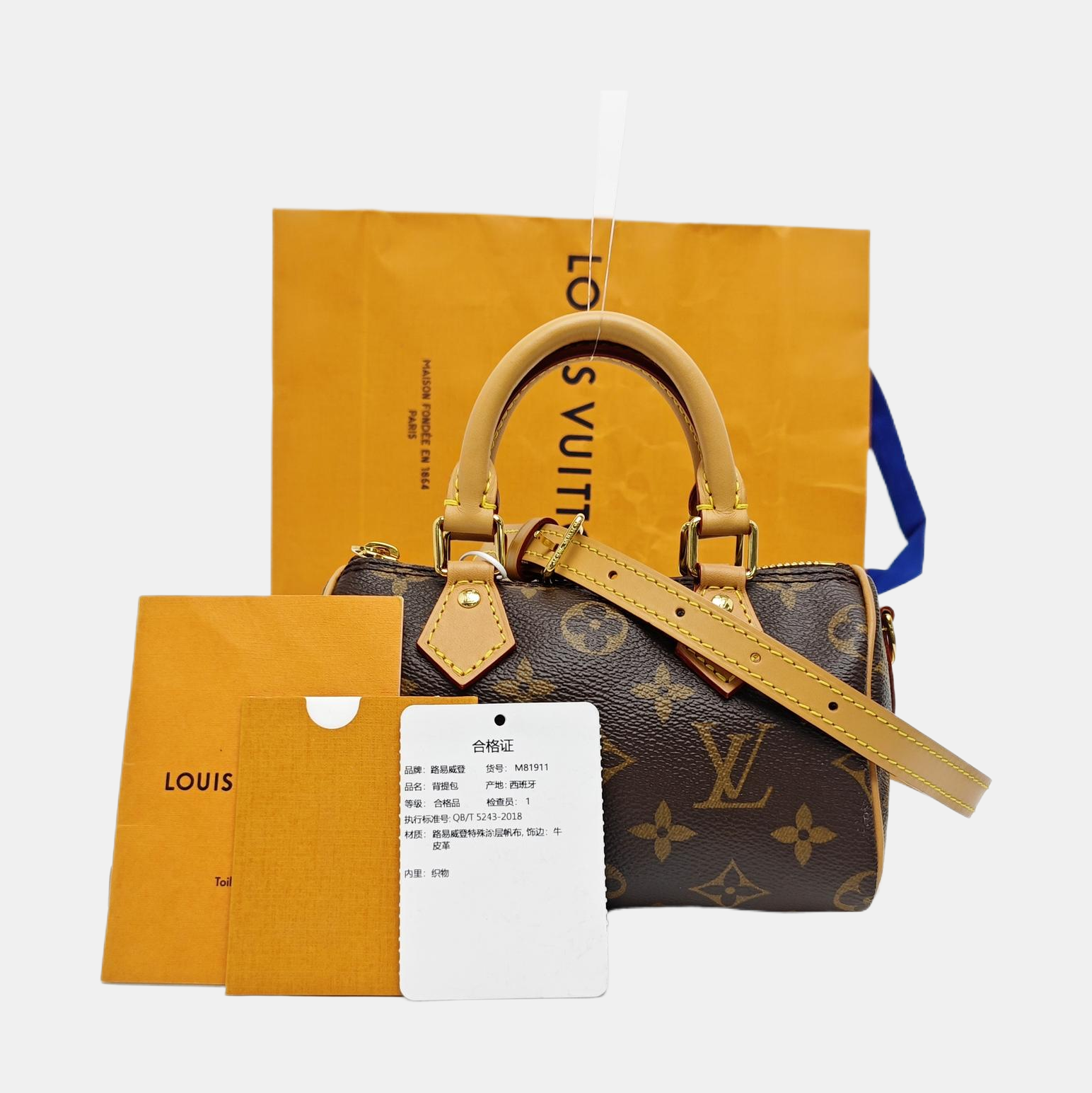SPEEDY Nano Monogram Coated Canvas Brown