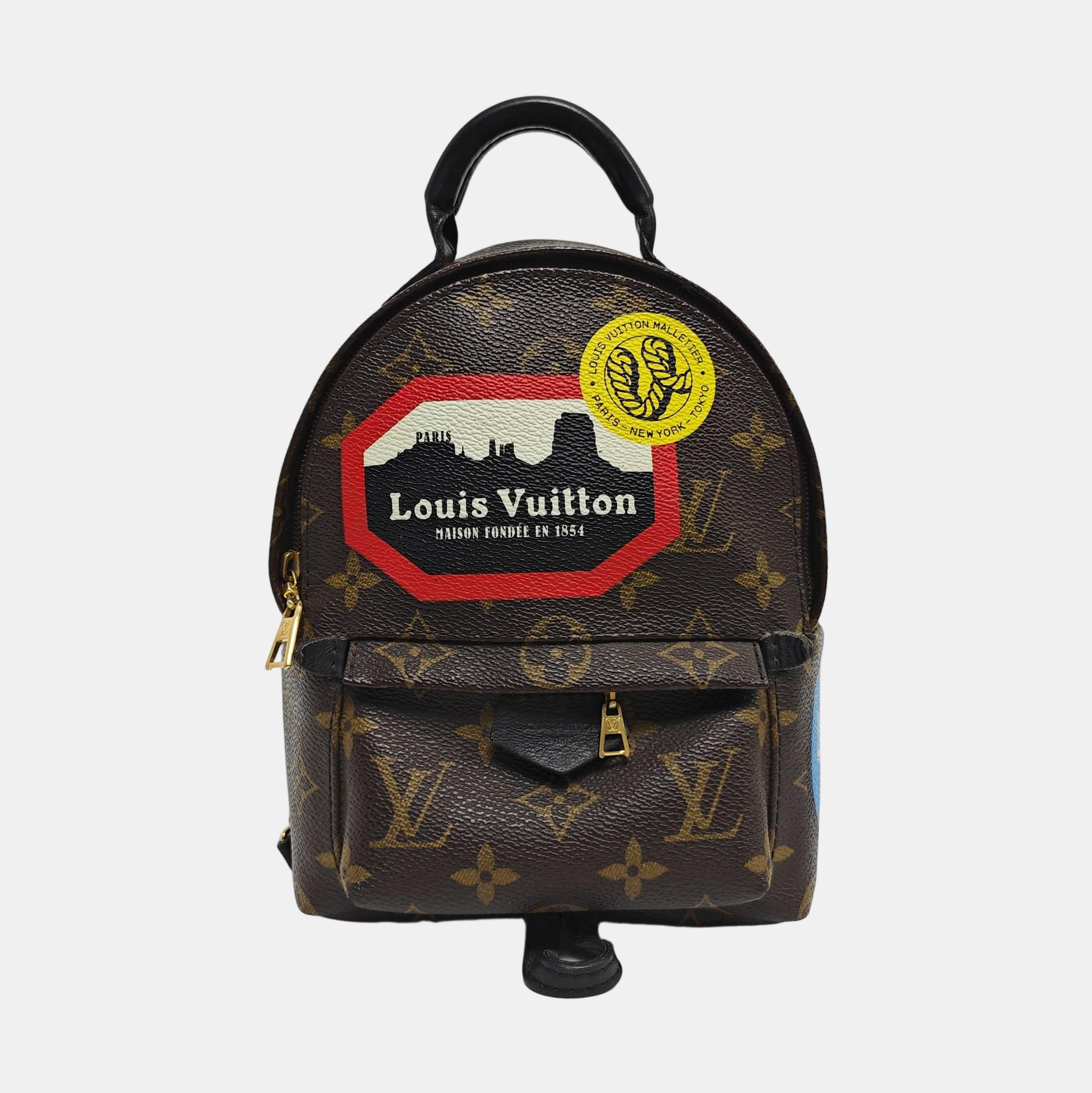 PALM SPRINGS Mini Monogram Coated Canvas Brown