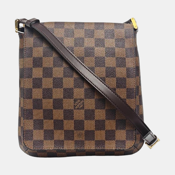 Authenticated pre-owned  MUSETTE TANGO Damier Ebene Coated Canvas Brown - Crossbody Bag at Looply