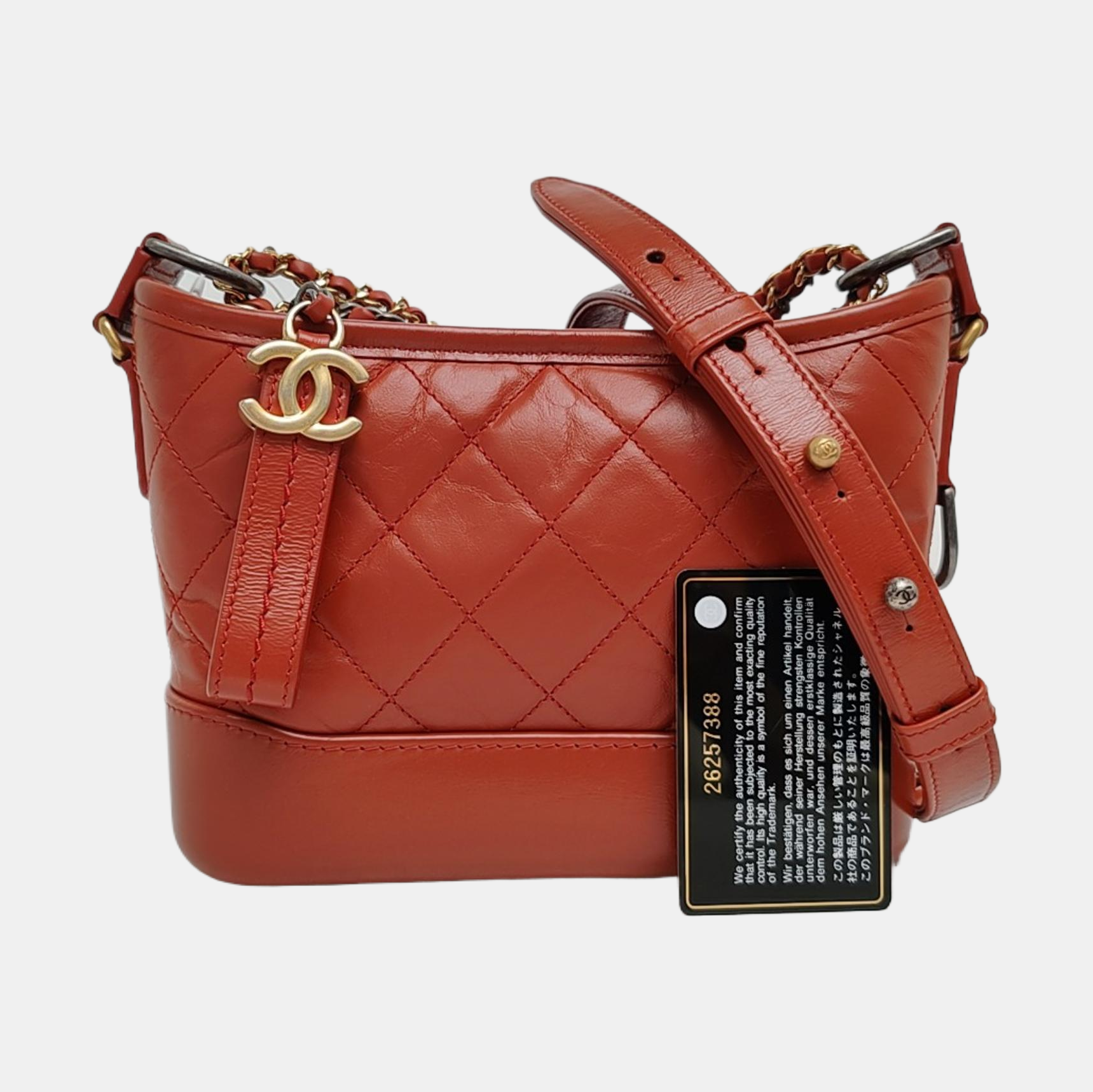 GABRIELLE Small Quilted Calfskin Red