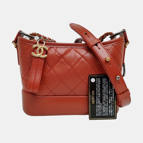 GABRIELLE Small Quilted Calfskin Red