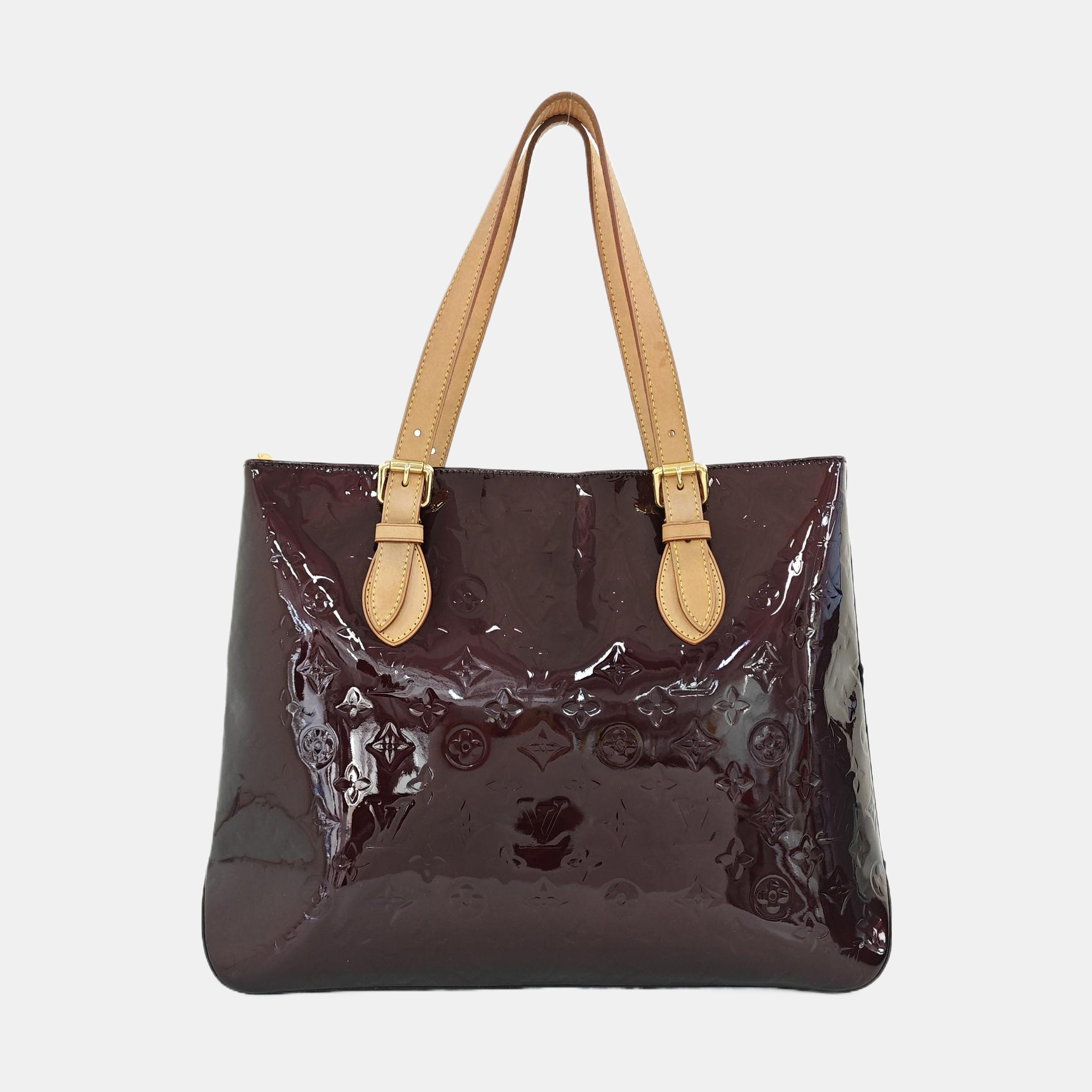 BRENTWOOD Monogram Patent Calfskin Red