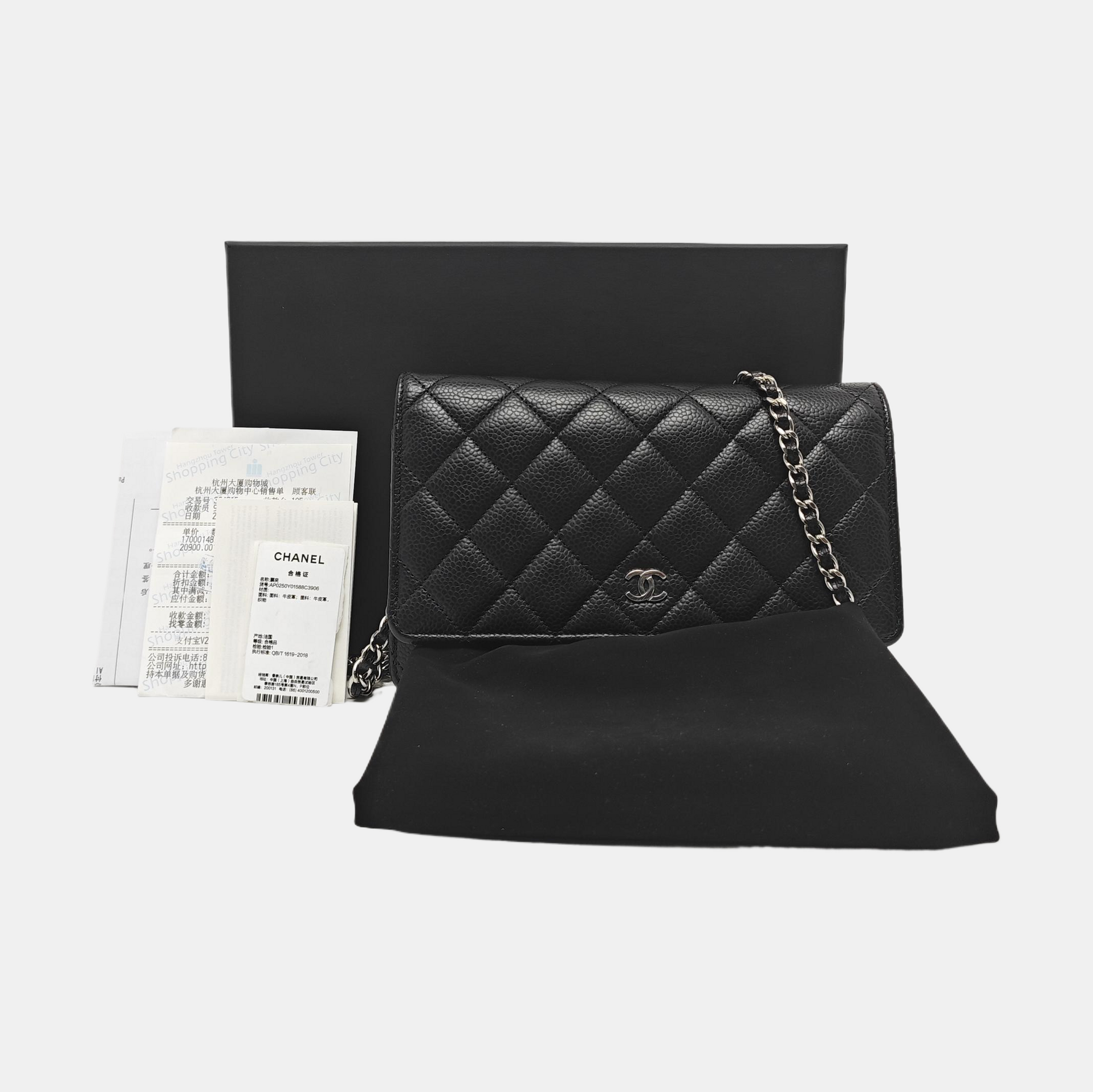 WOC Quilted Grained Calfskin Black