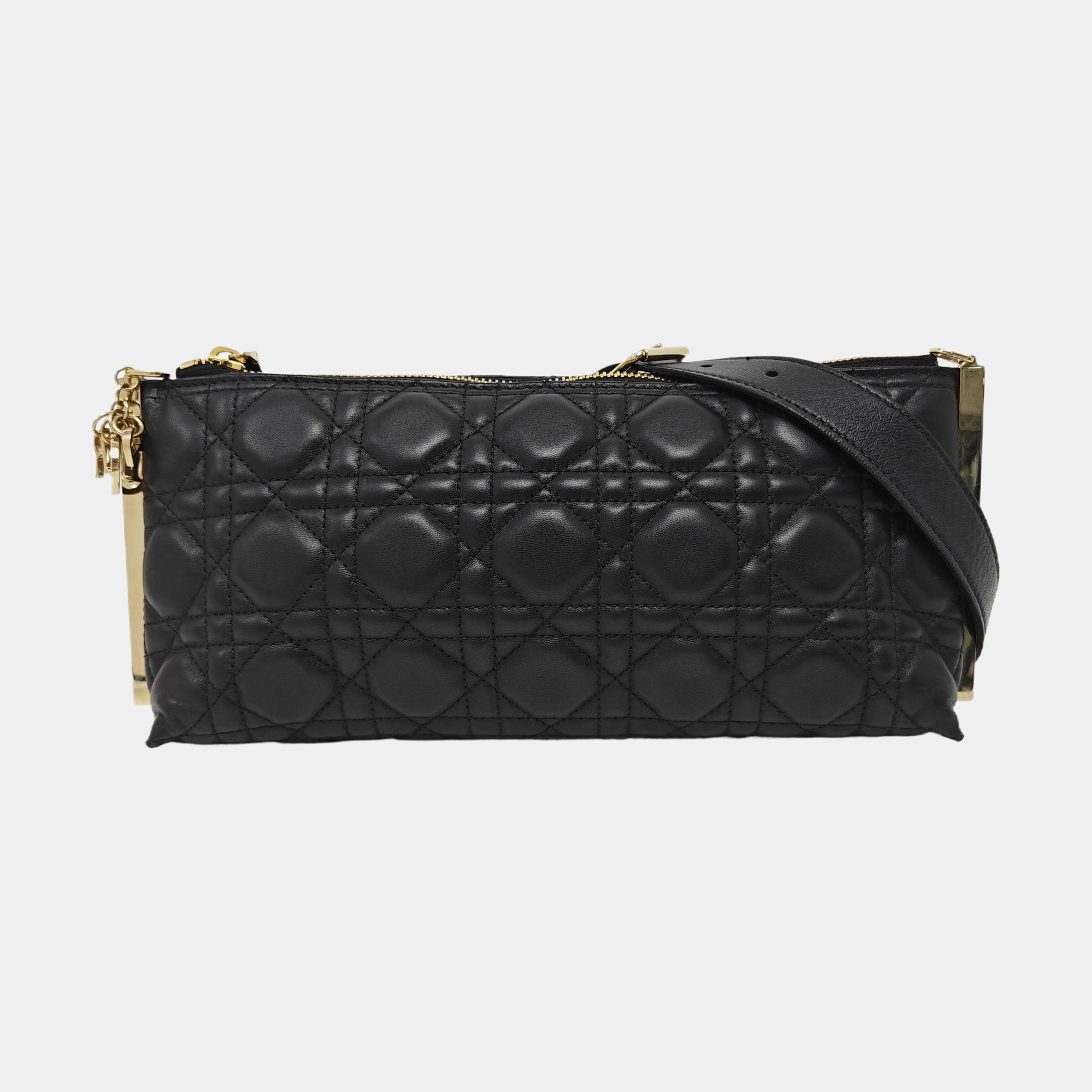 Cannage Lambskin Shoulder Bag Black
