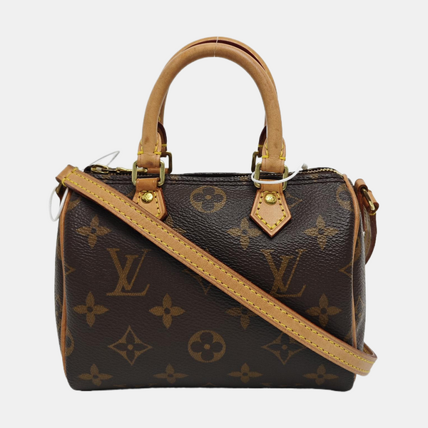 SPEEDY Nano Monogram Coated Canvas Brown