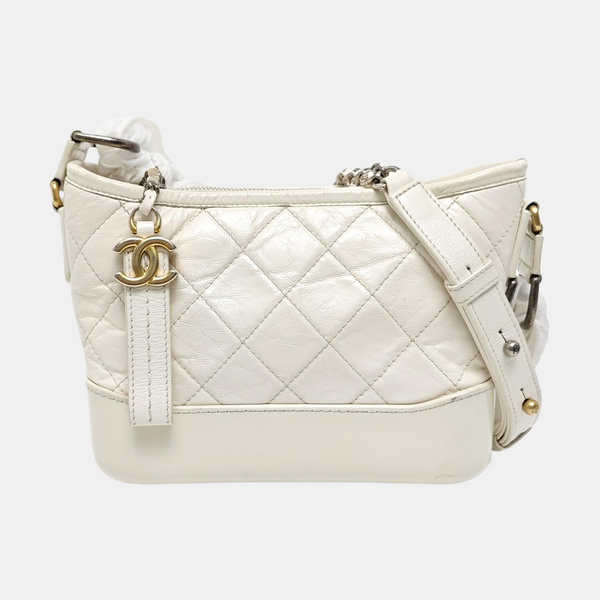 Authenticated pre-owned  GABRIELLE Small Quilted Calfskin White - Shoulder Bag at Looply