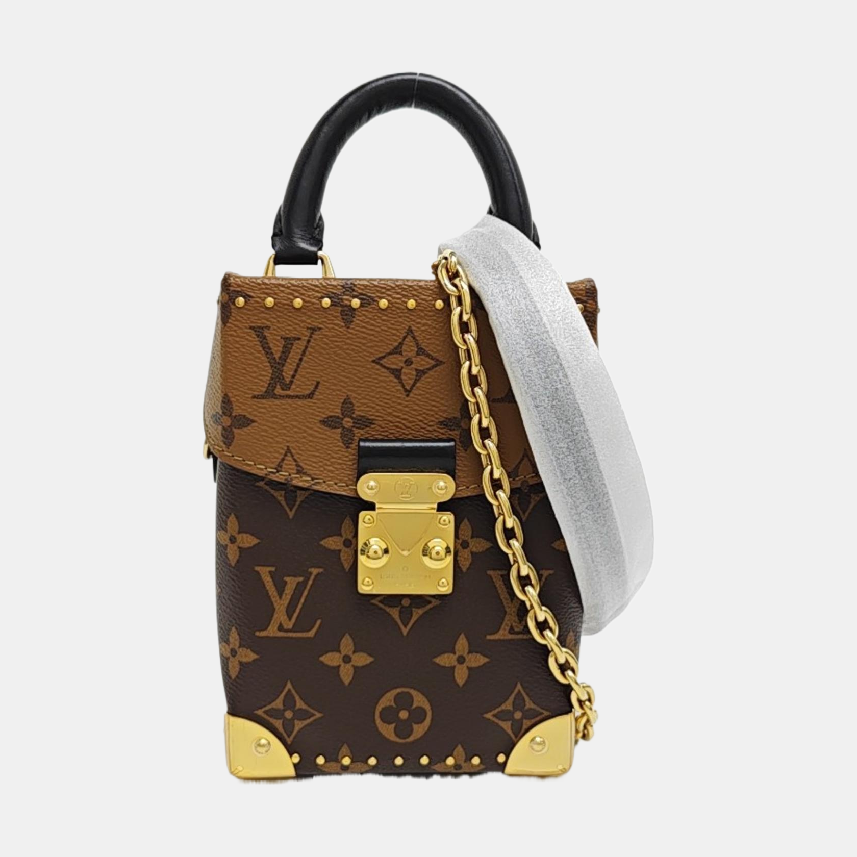 CAMERA BOX Monogram Coated Canvas Brown