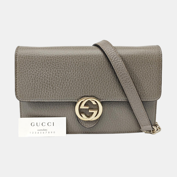 Interlocking G Small Calfskin Gray
