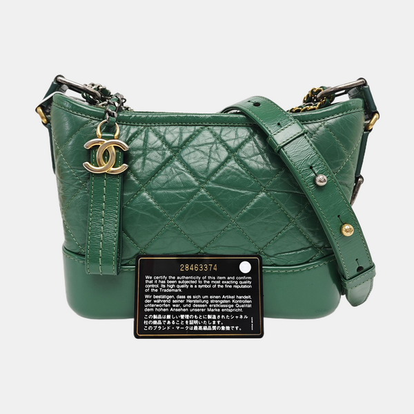 GABRIELLE Small Quilted Calfskin Green