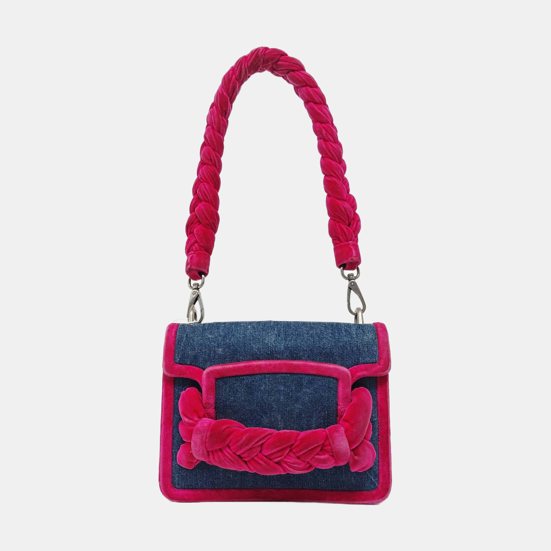 Denim Top Handle Bag Blue