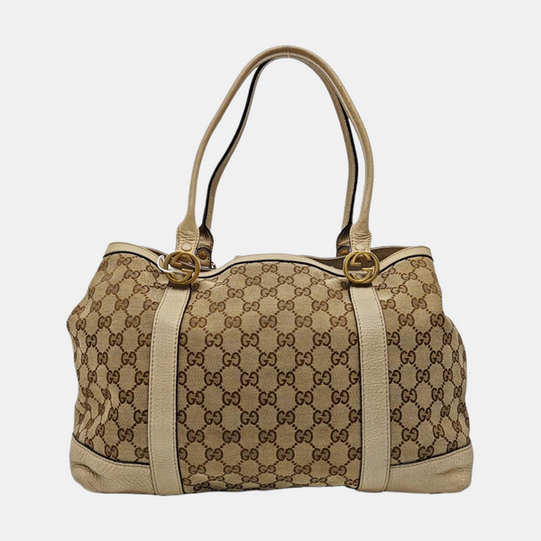 Monogram Canvas Tote Bag Brown
