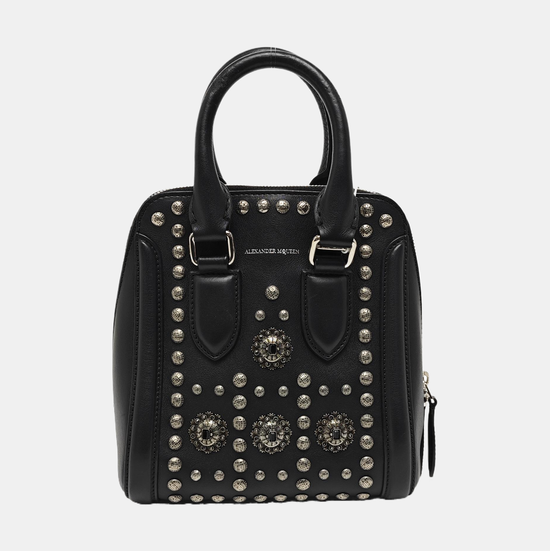 Calfskin Top Handle Bag Black