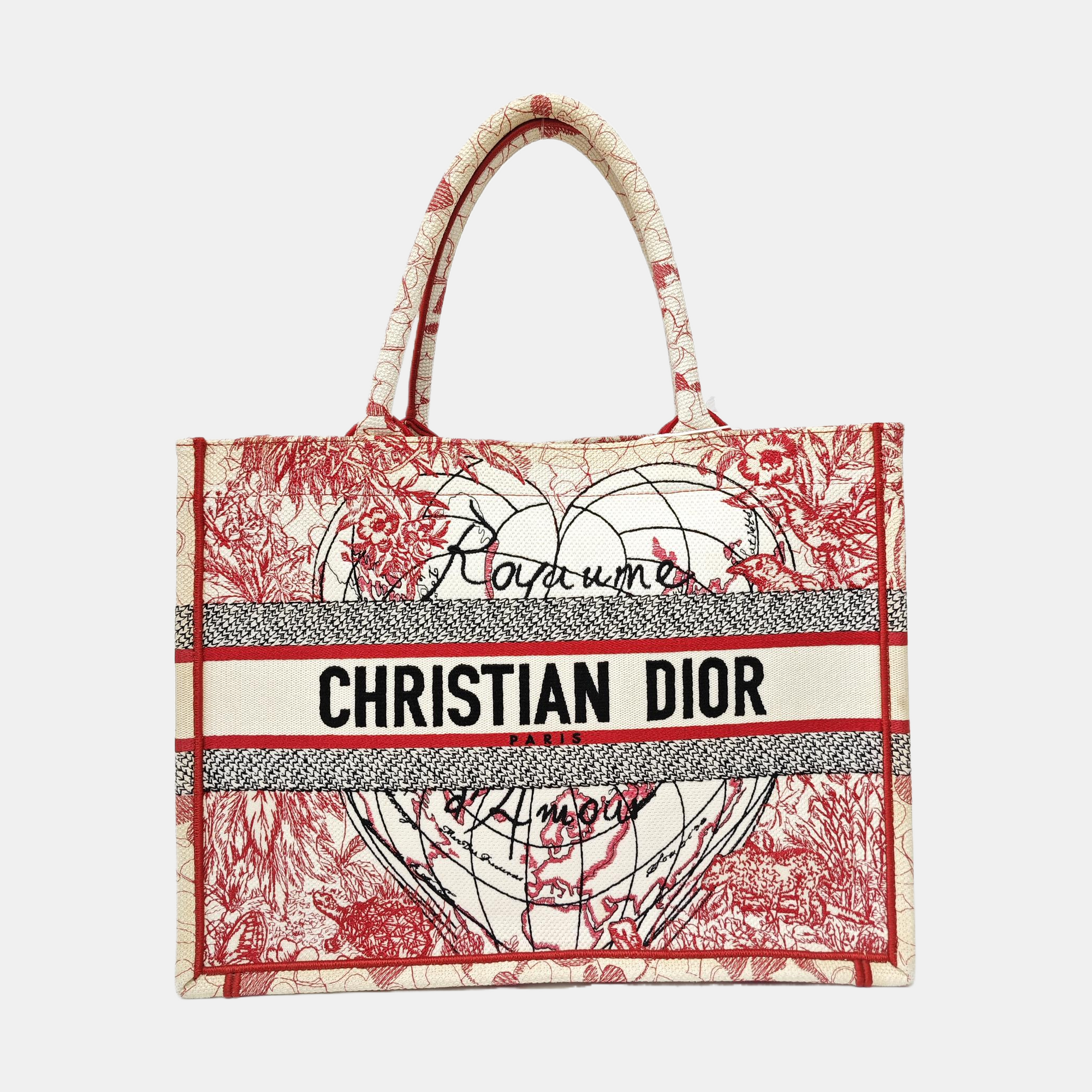 Book Tote Medium Fabric Red