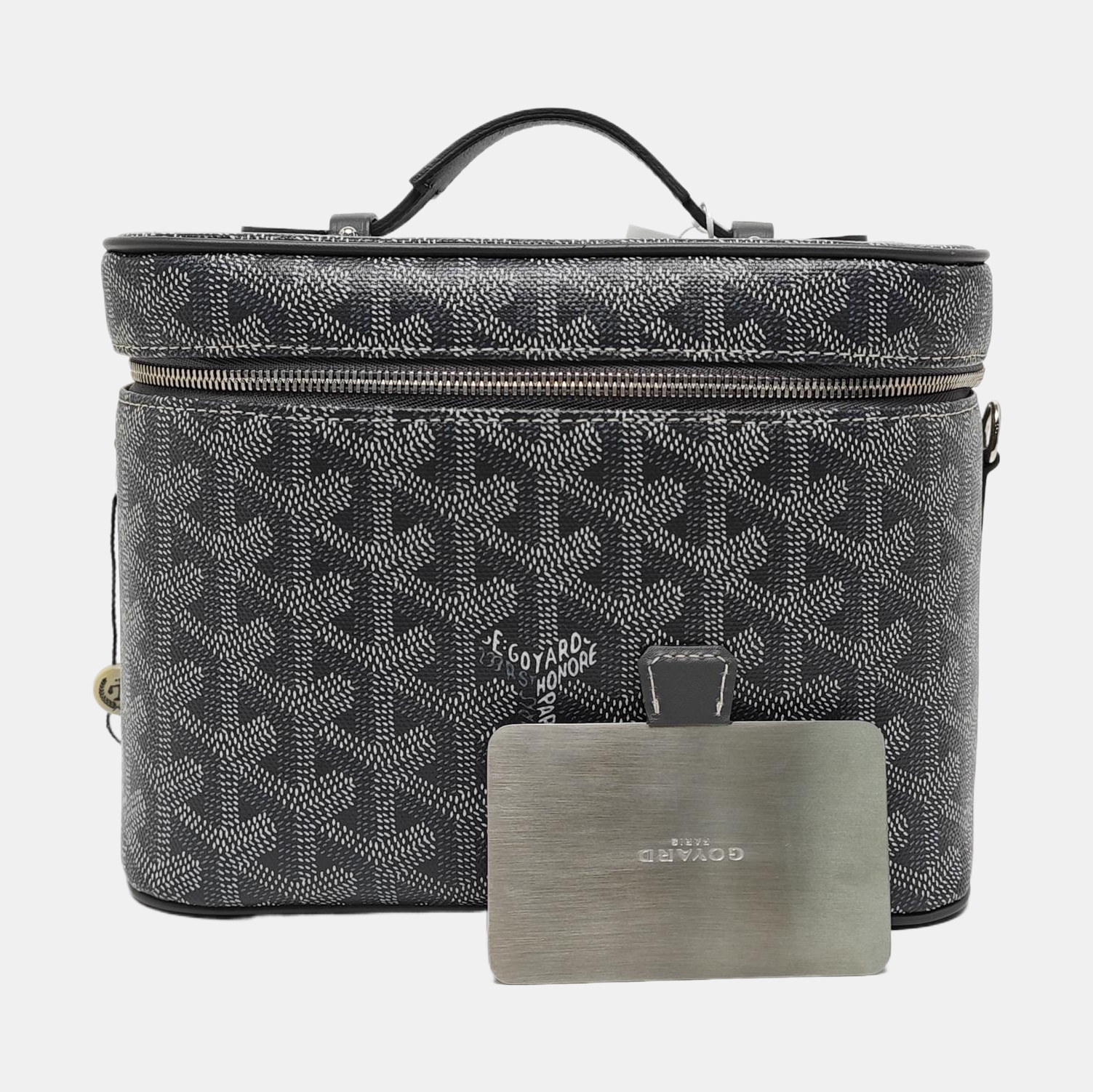 Coated Canvas Top Handle Bag Gray