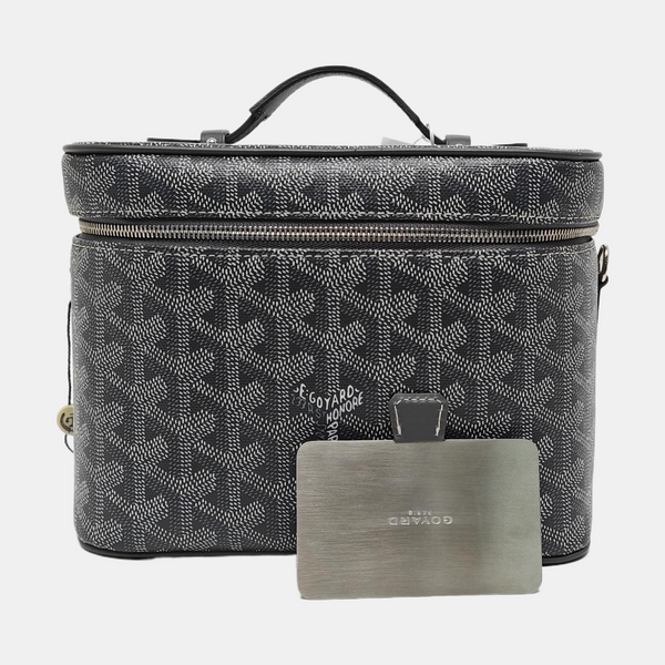 Coated Canvas Top Handle Bag Gray