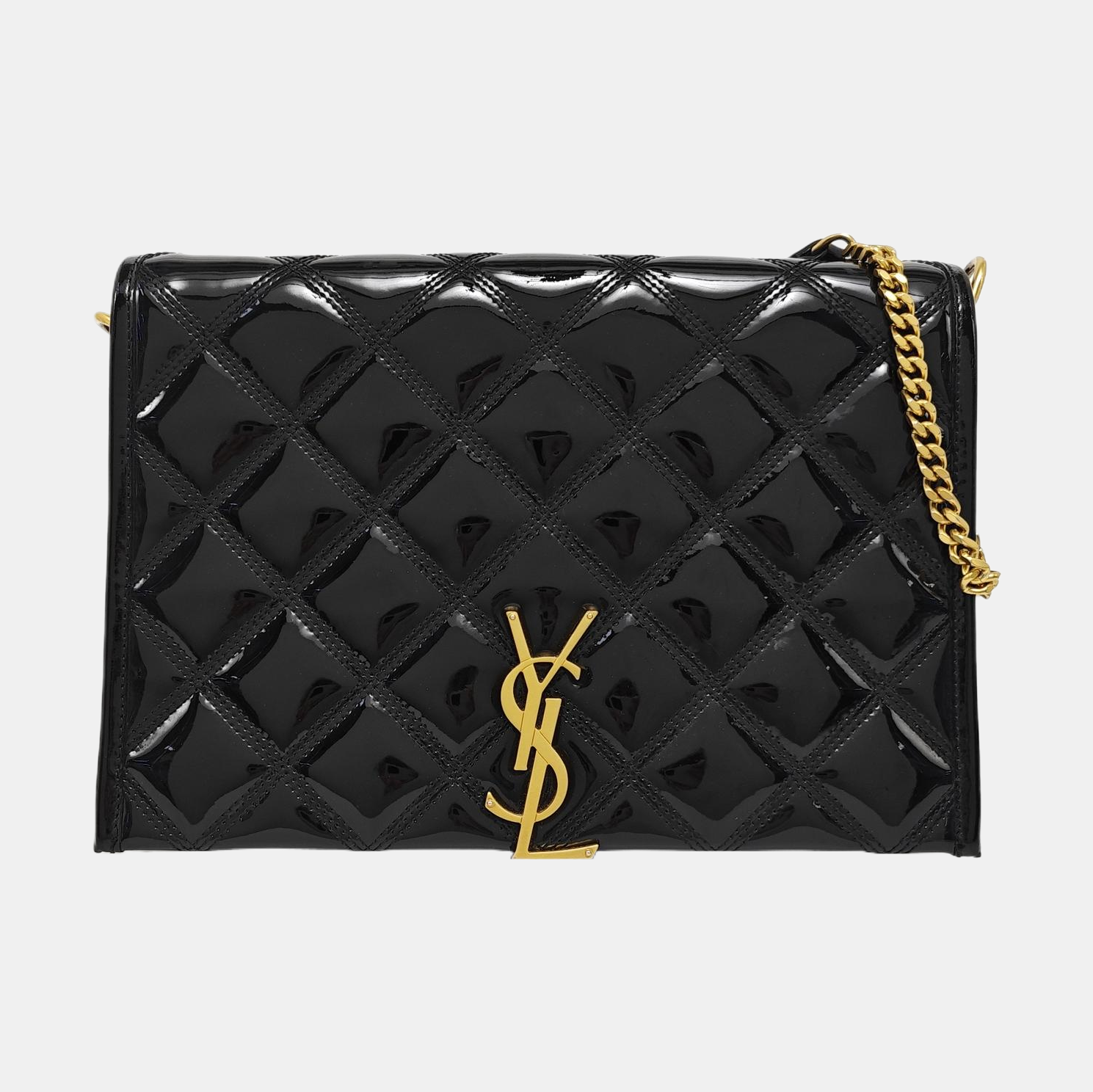 BECKY Mini Quilted Patent Calfskin Black