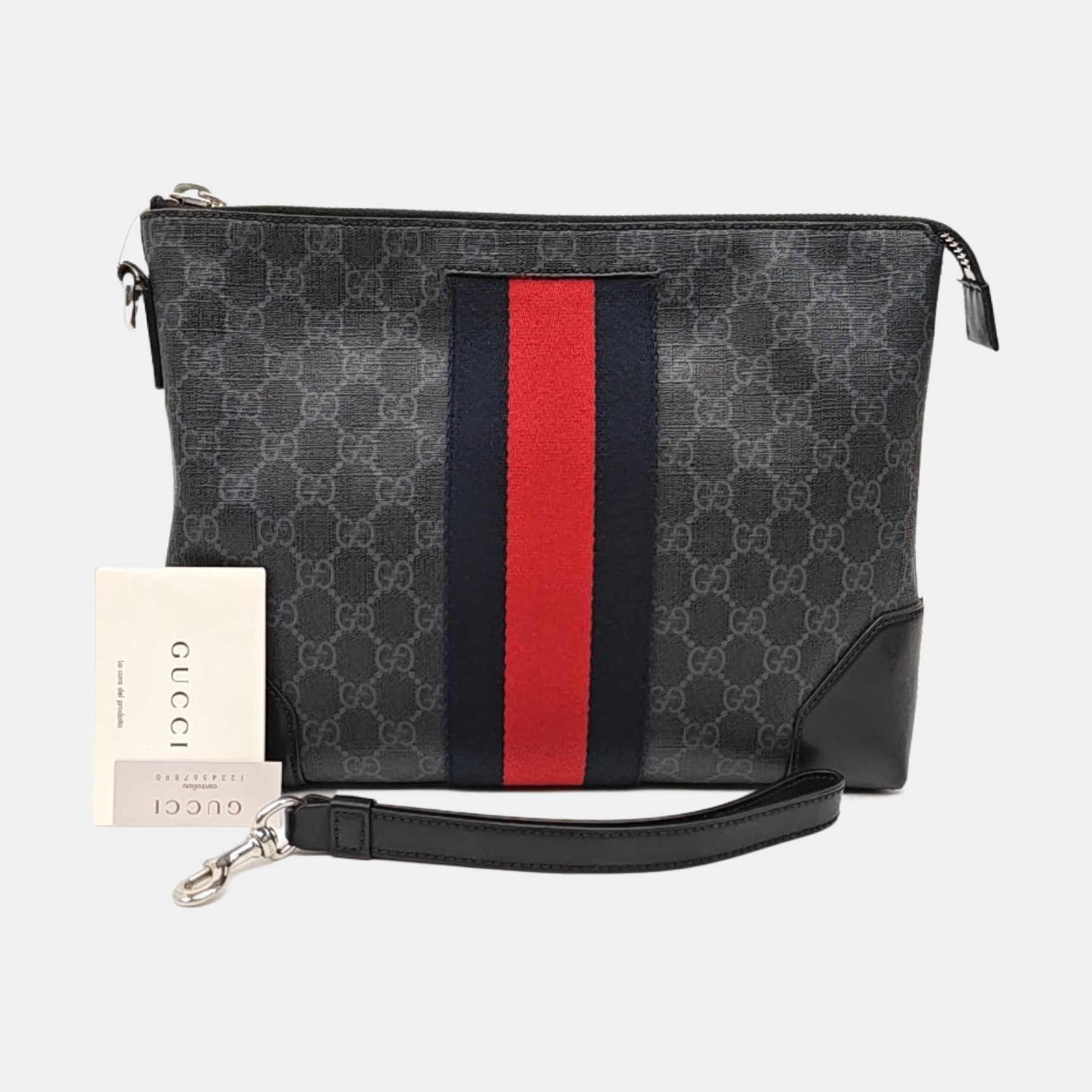 Ophidia Large Monogram Coated Canvas Gray