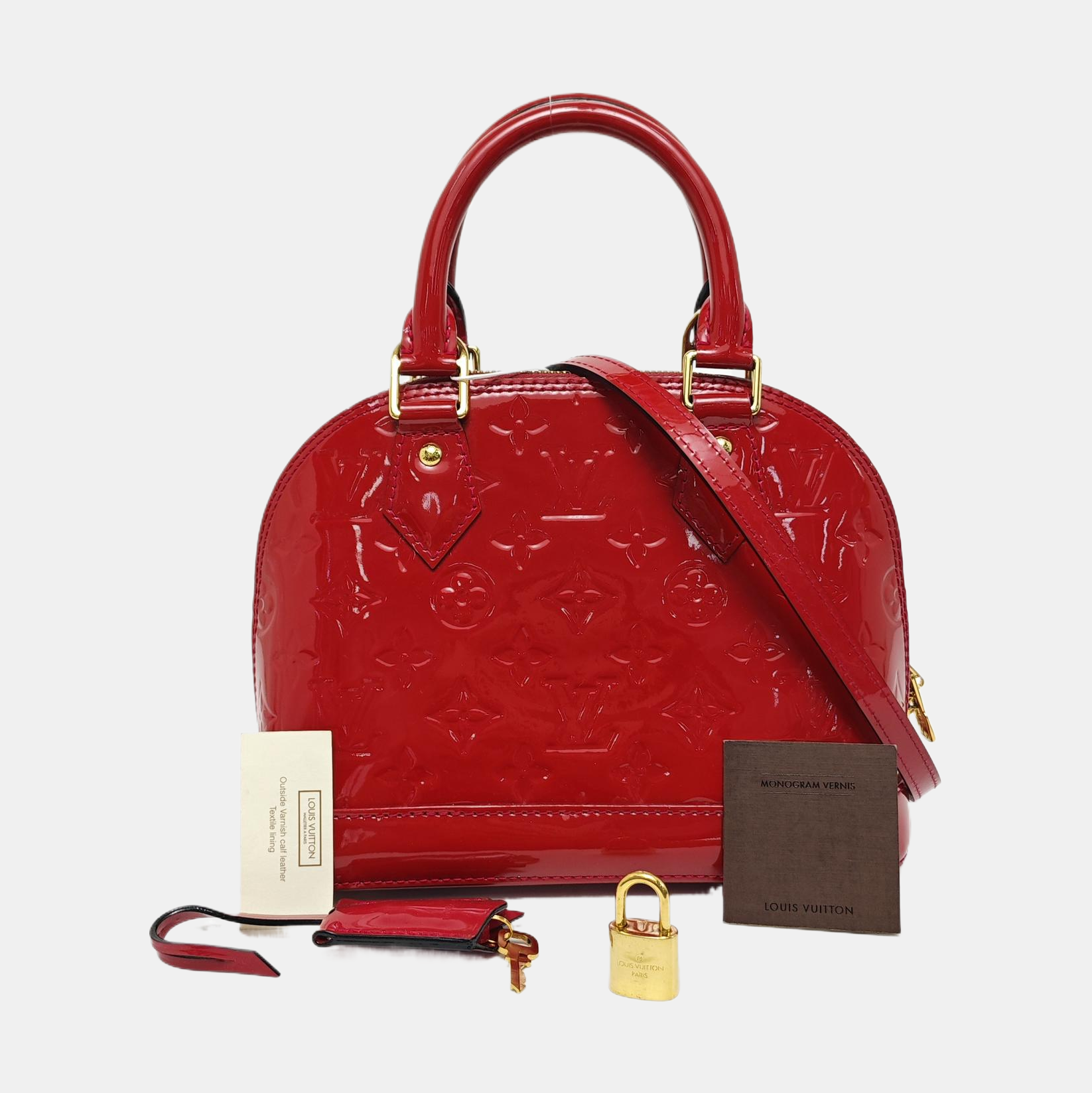 ALMA BB Monogram Patent Leather Red
