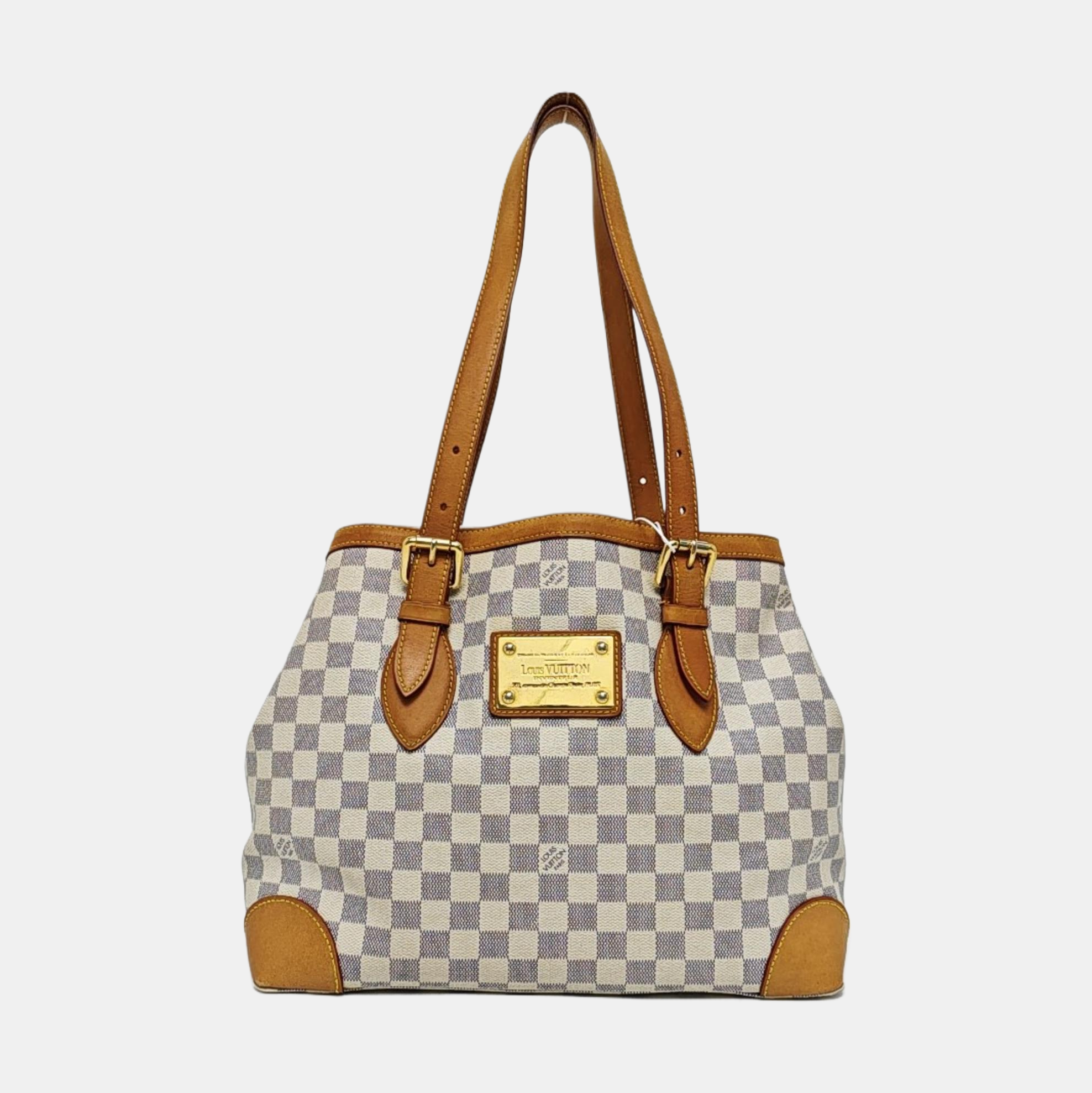 HAMPSTEAD MM Damier Azur Coated Canvas White