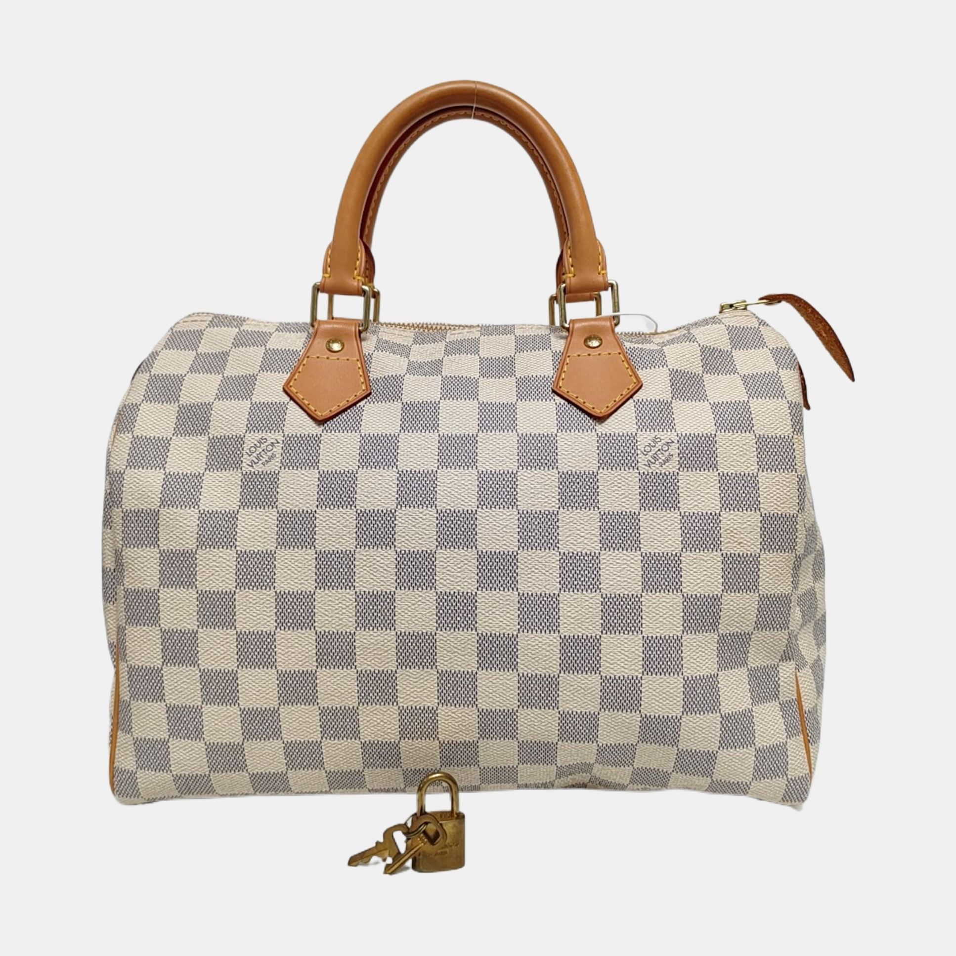 SPEEDY 30 Damier Azur Coated Canvas White