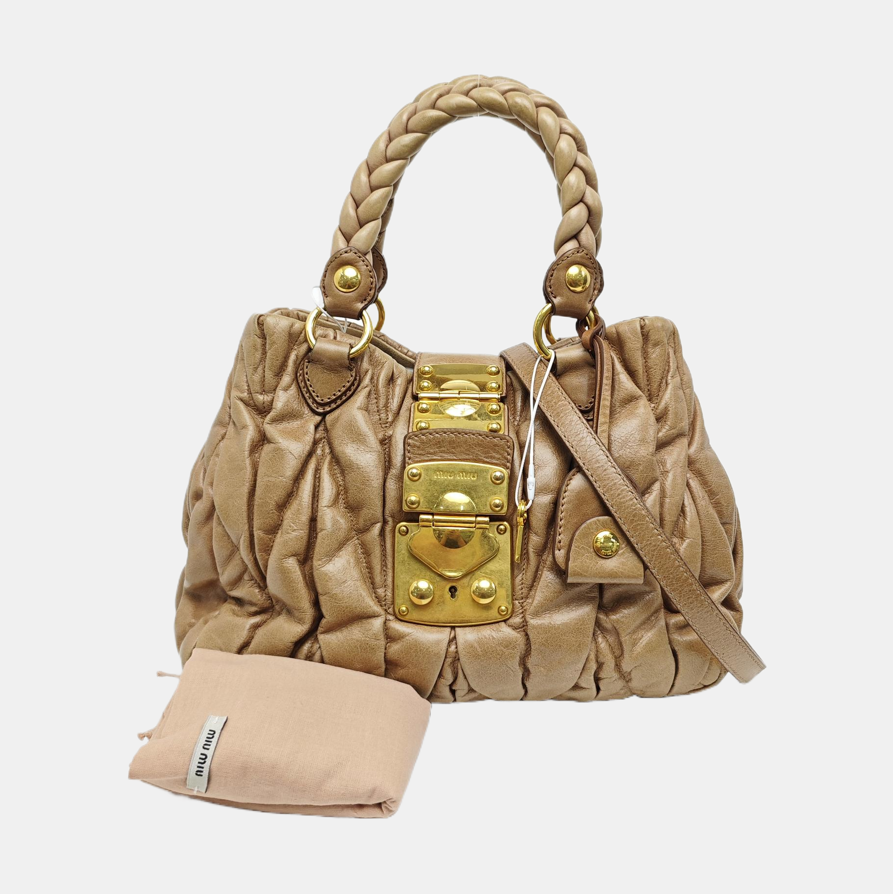 Calfskin Shoulder Bag Brown