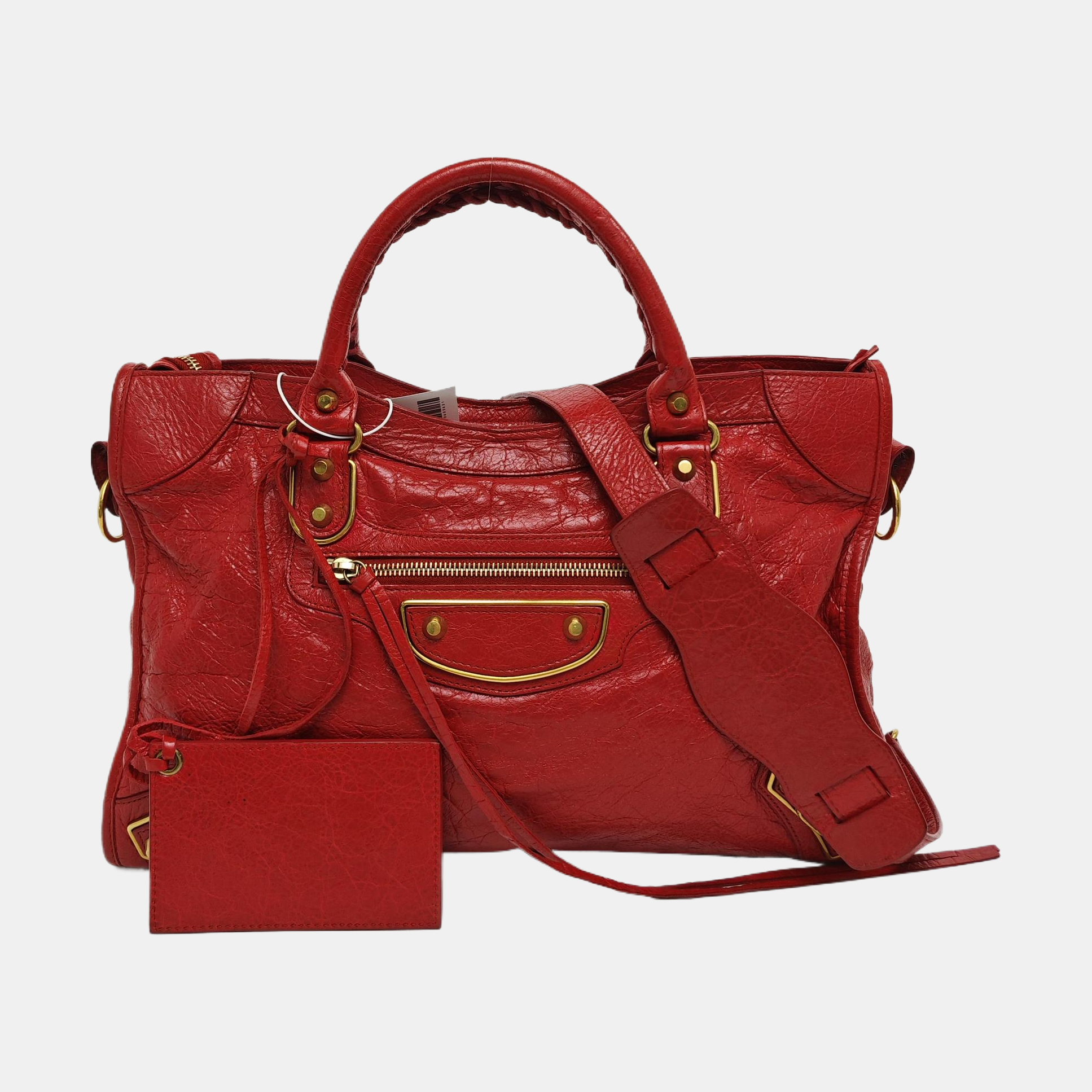 Authenticated pre-owned  Classic City Medium Lambskin Red - Tote Bag at Looply