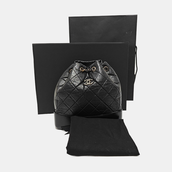 GABRIELLE Small Quilted Calfskin Black