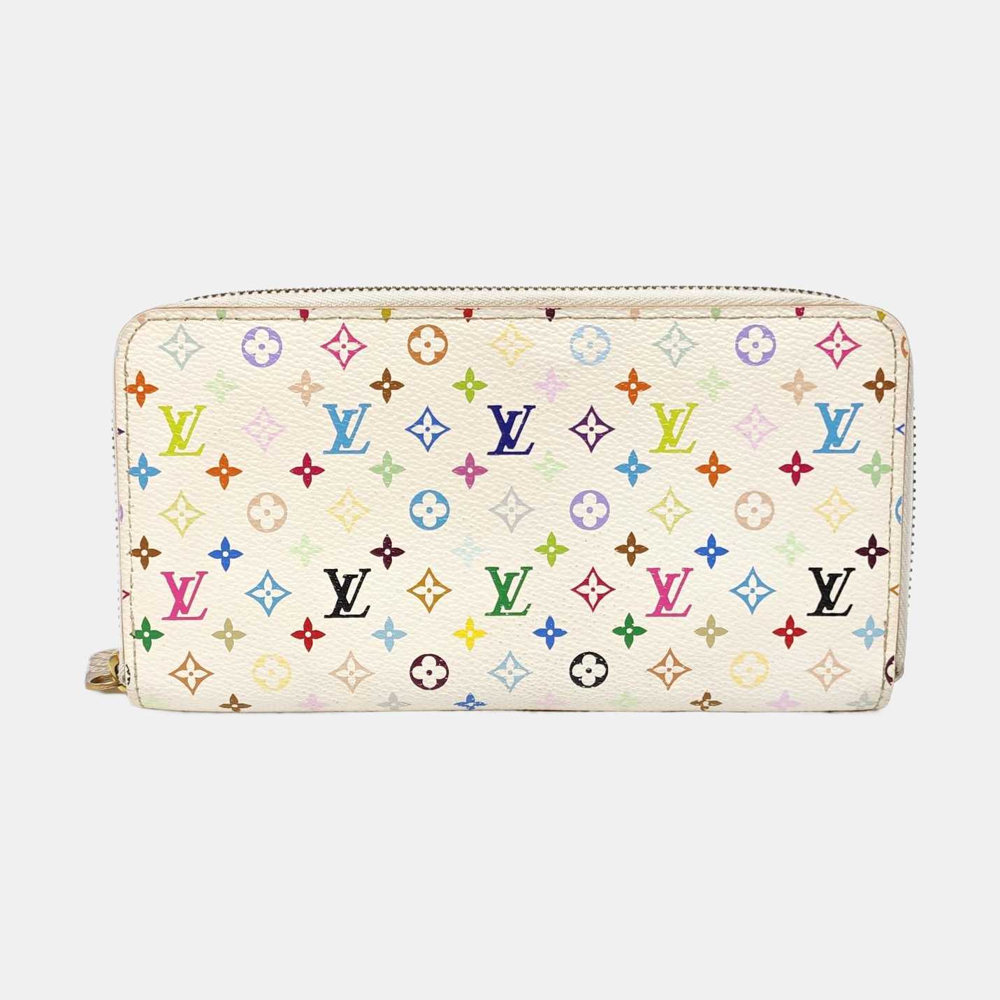LV × TM ZIPPY Monogram Coated Canvas White Wallet