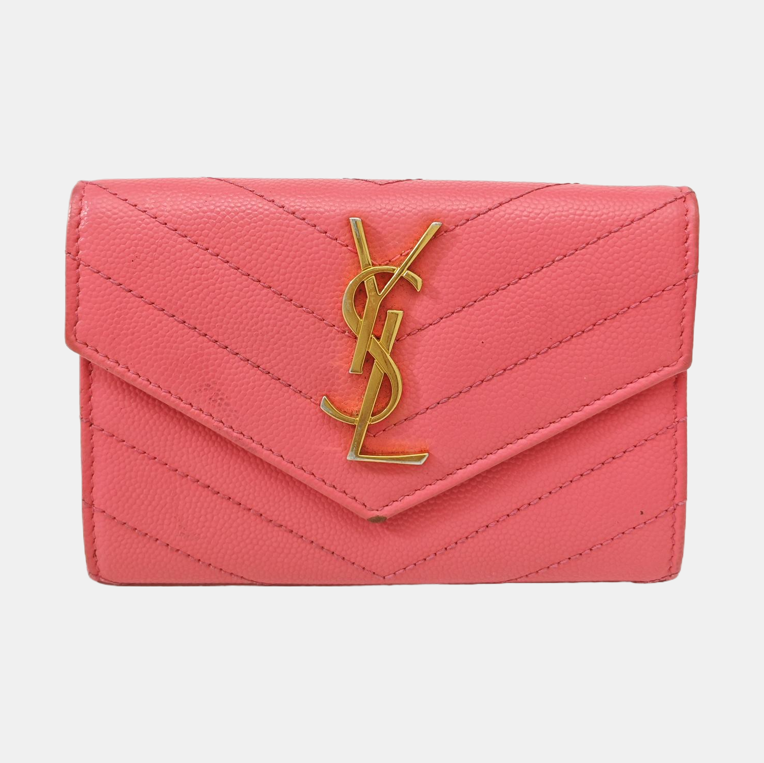 MONOGRAM Chevron Calfskin Pink Wallet