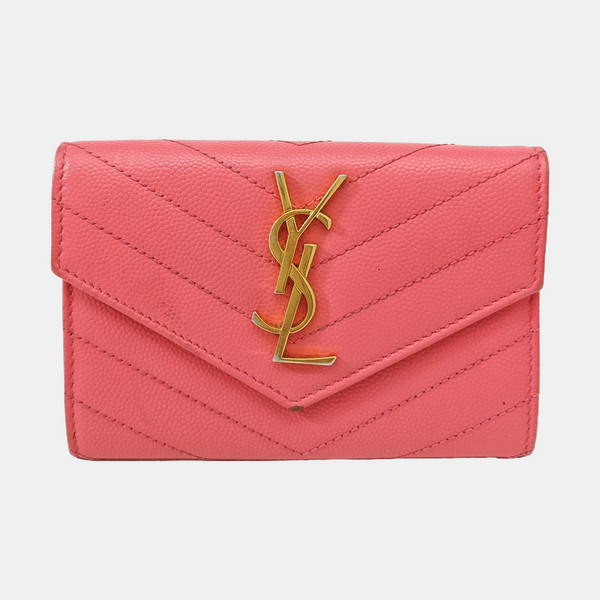 MONOGRAM Chevron Calfskin Pink Wallet