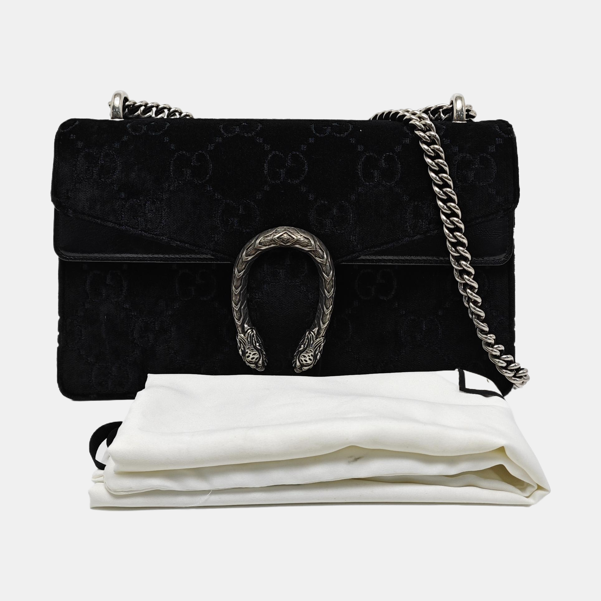 Authenticated pre-owned  Dionysus Small Monogram Velvet Black - Shoulder Bag at Looply