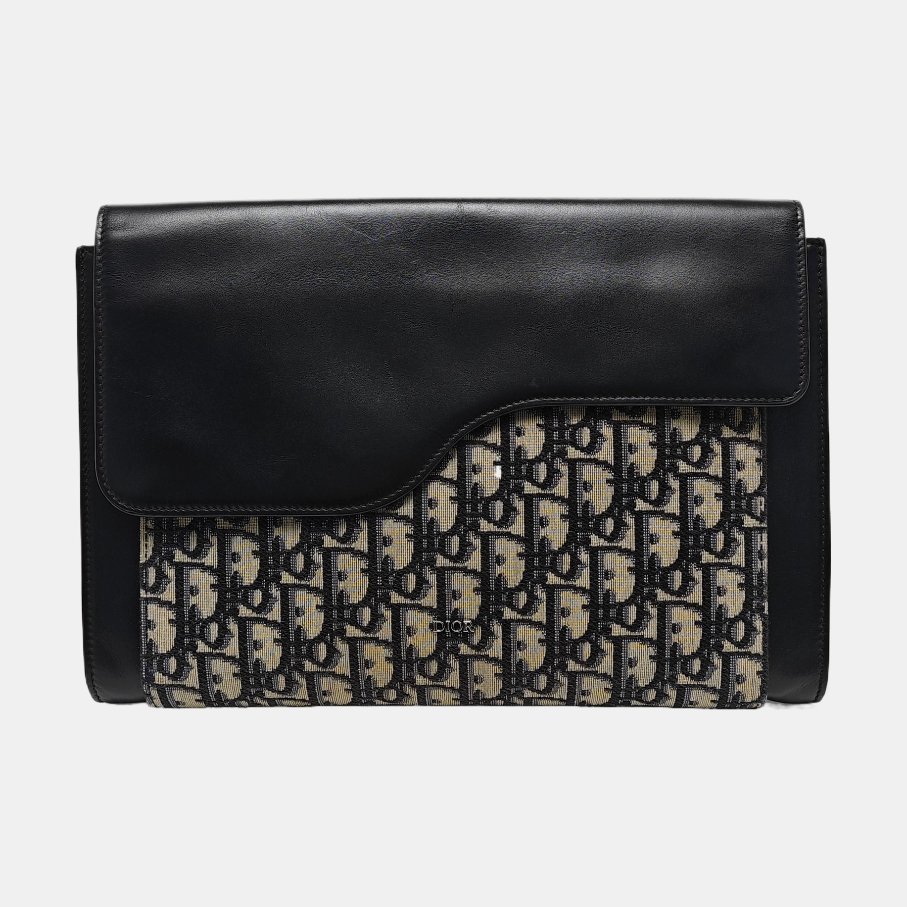 Oblique Canvas Clutch Blue