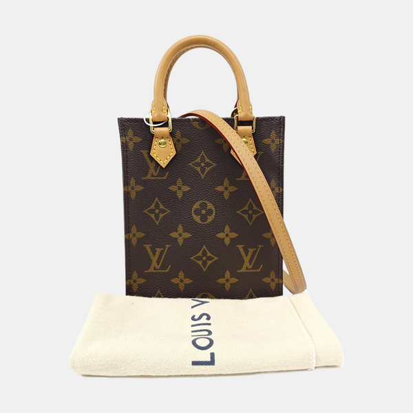 SAC PLAT Mini Monogram Coated Canvas Brown