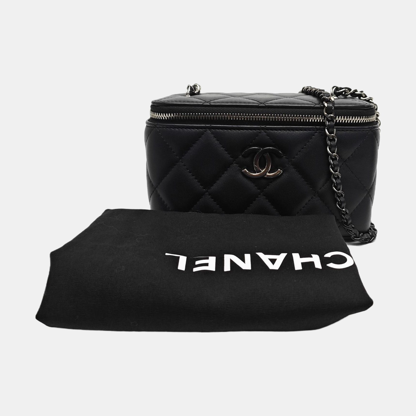 Quilted Lambskin Shoulder Bag Black