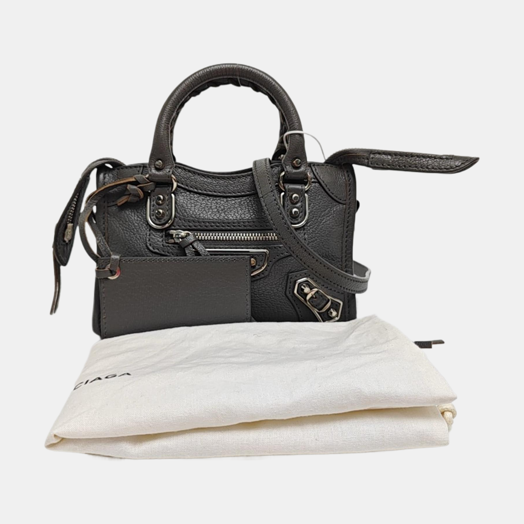 Classic Metallic Edge City Calfskin Gray