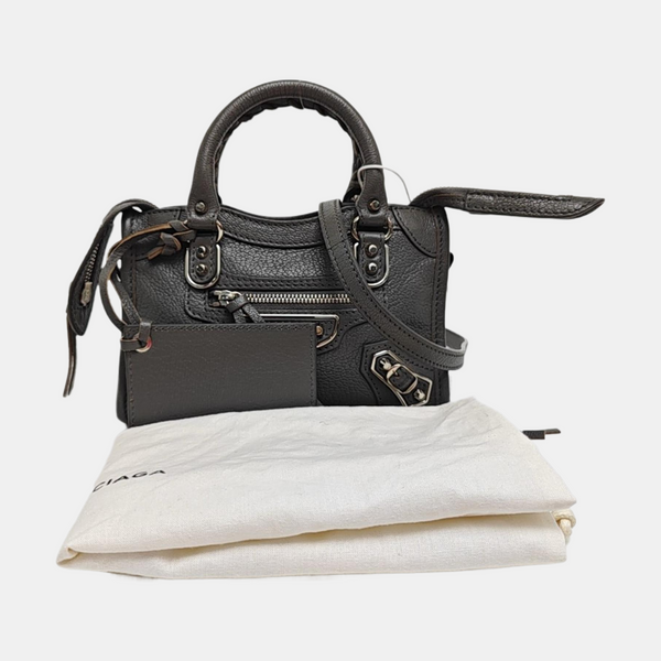 Classic Metallic Edge City Calfskin Gray