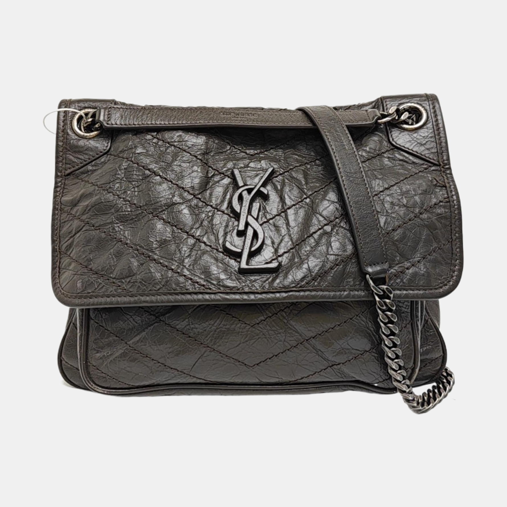 NIKI Medium Chevron Calfskin Green
