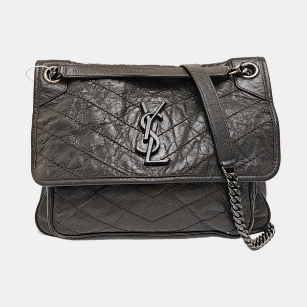 NIKI Medium Chevron Calfskin Green