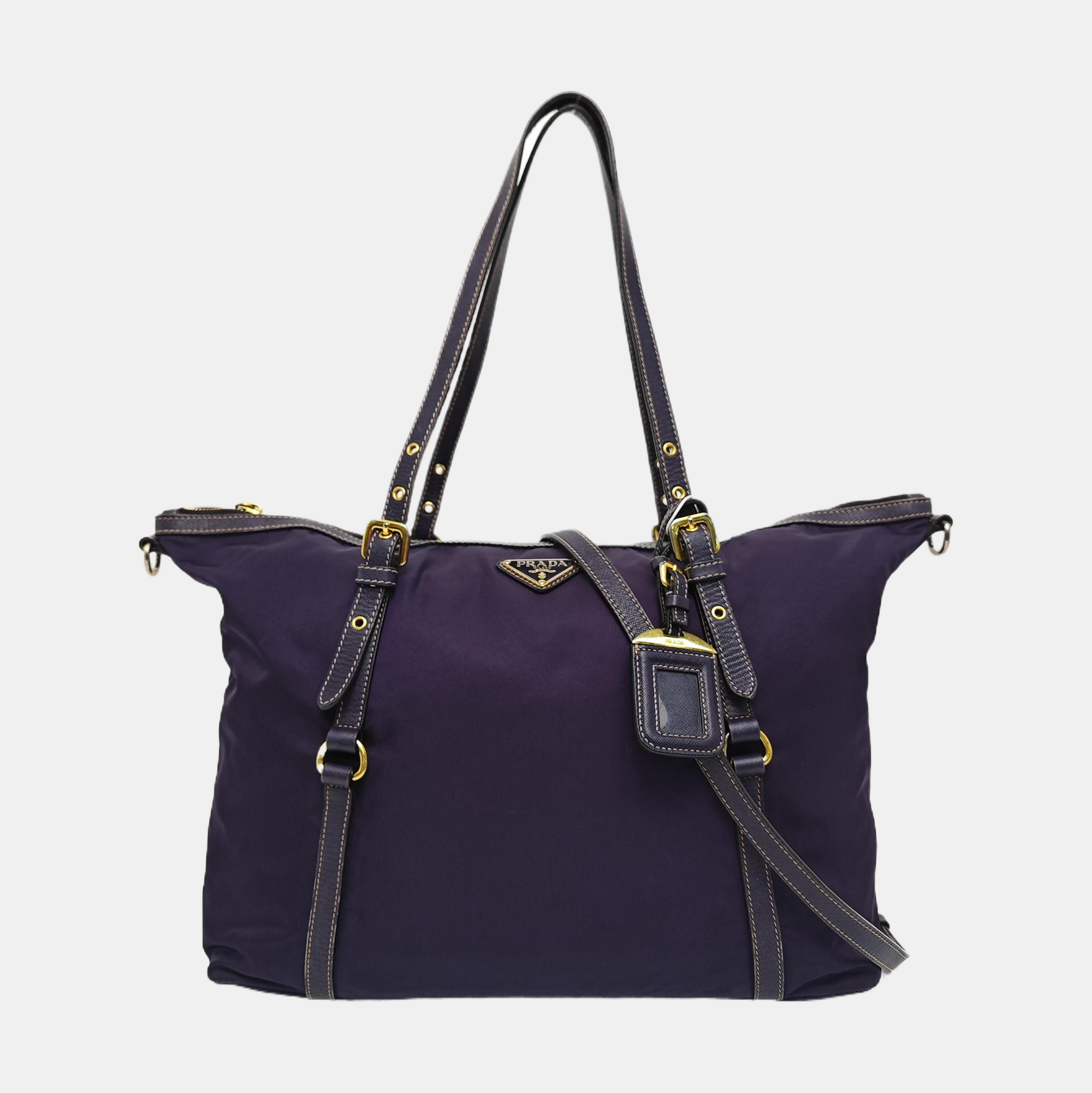 Nylon Tote Bag Purple