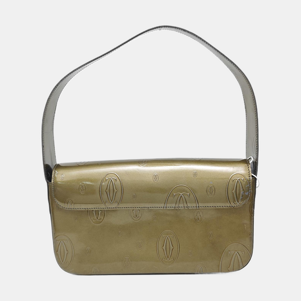 Patent Leather Shoulder Bag Green
