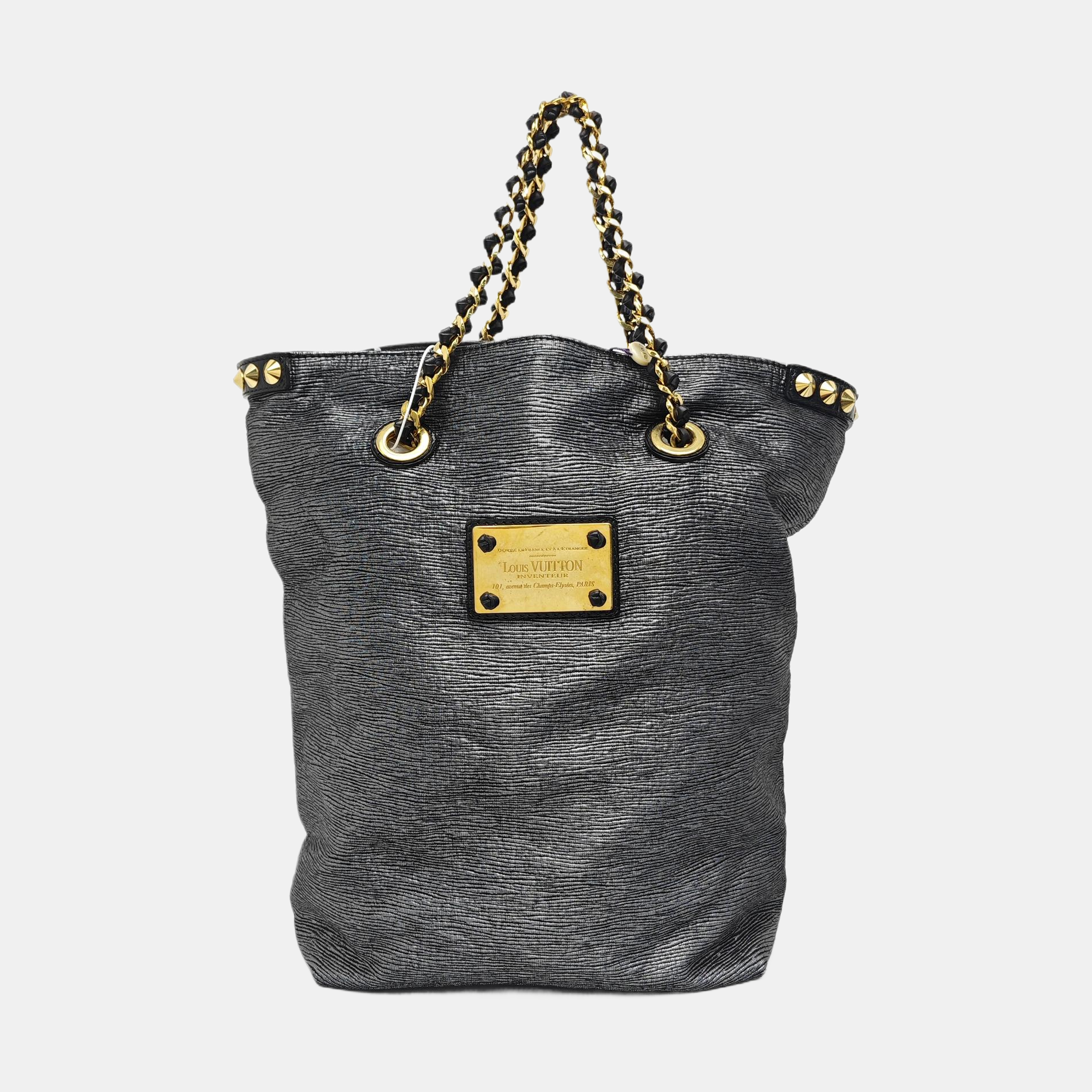 Fabric Tote Bag Silver