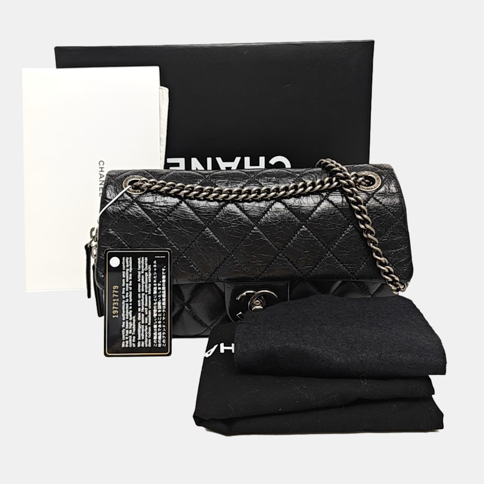 CC CROWN Quilted Calfskin Black