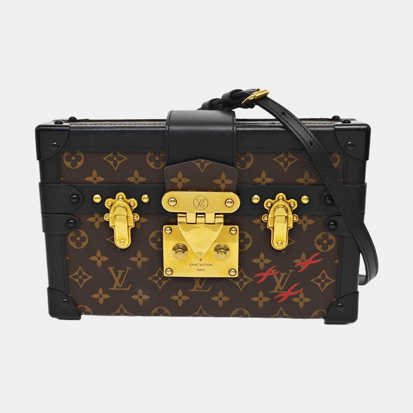 PETITE MALLE Monogram Coated Canvas Brown