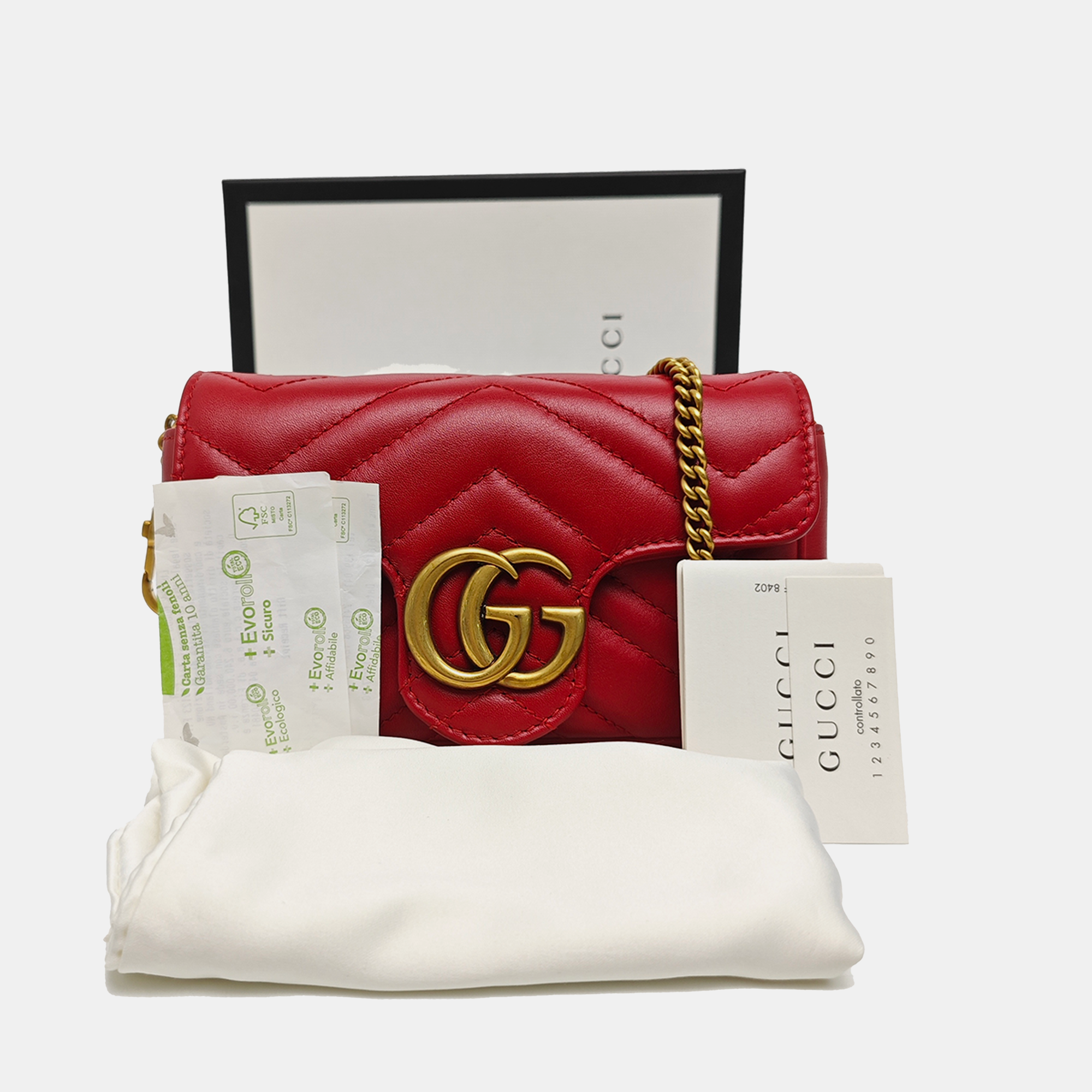 GG Marmont Mini Quilted Calfskin Red