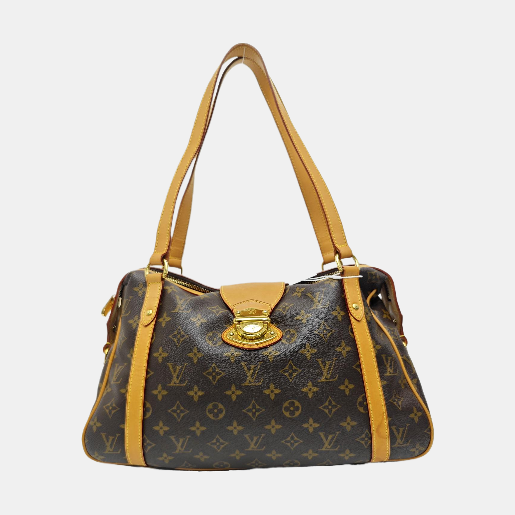 STRESA Monogram Coated Canvas Brown