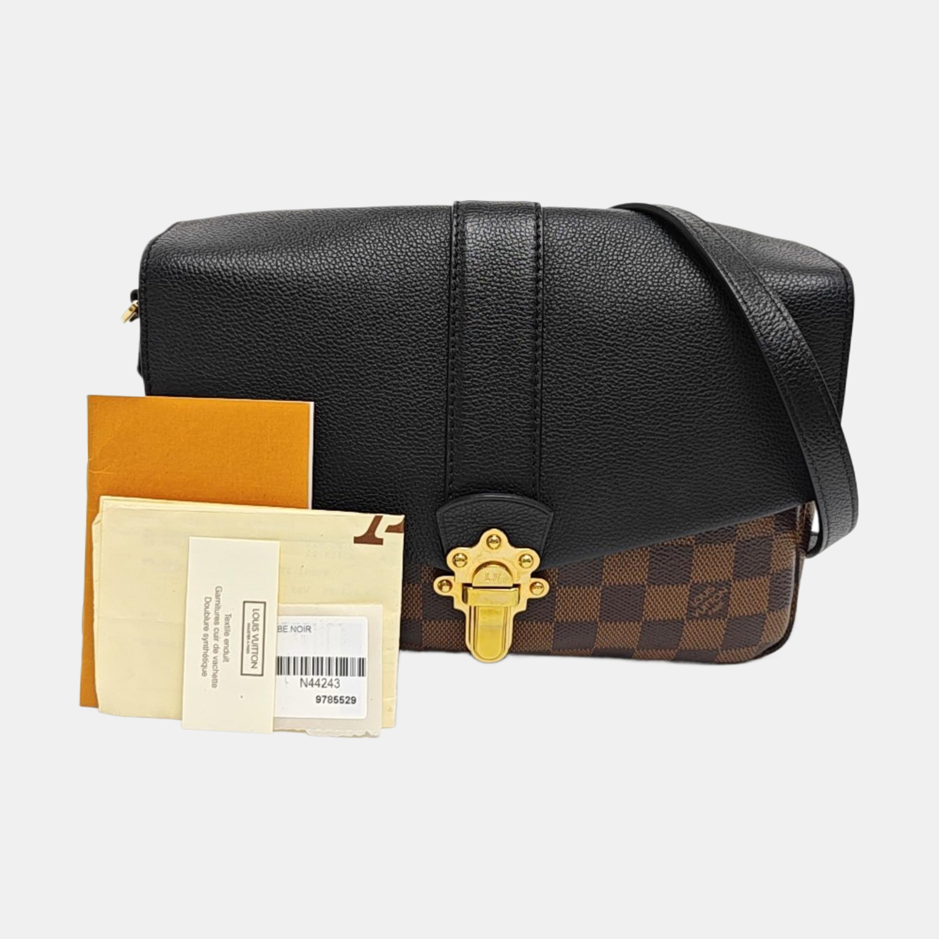 CLAPTON Damier Ebene Coated Canvas Brown