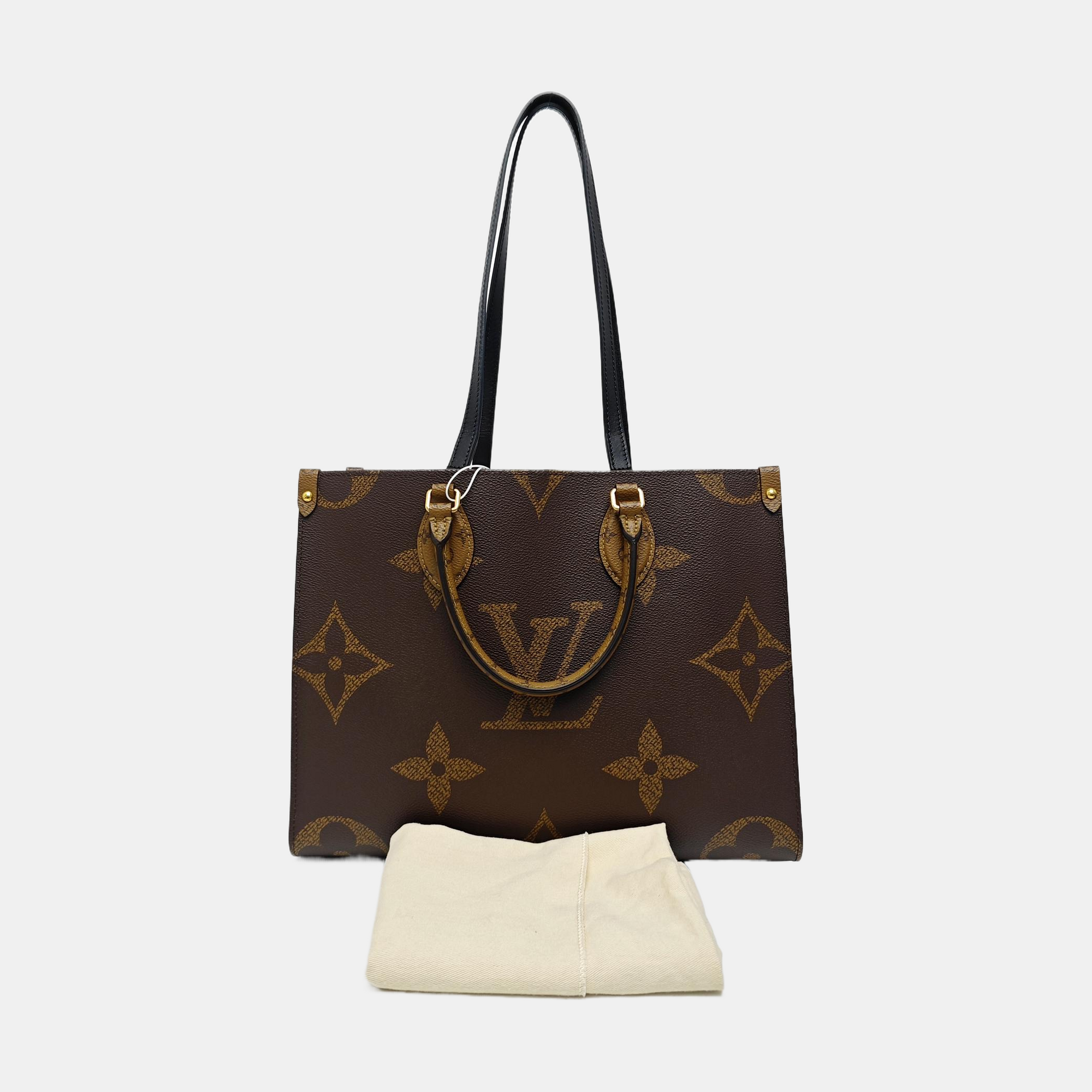 ONTHEGO MM Monogram Coated Canvas Brown